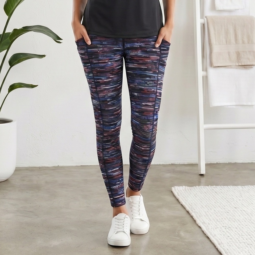Lululemon Fast Free Capri Leggings Womens 2 Multi Space Dye High Rise Run Pocket
